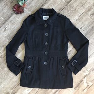 Delia’s black wool blend button up coat Med